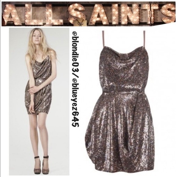 All Saints Velutina Sequin Dress UK 8/US4 - Picture 1 of 6